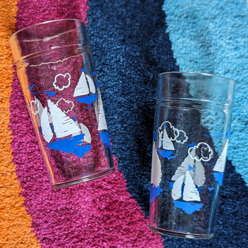 Anchor Hocking Sailboat Glasses Set of 2